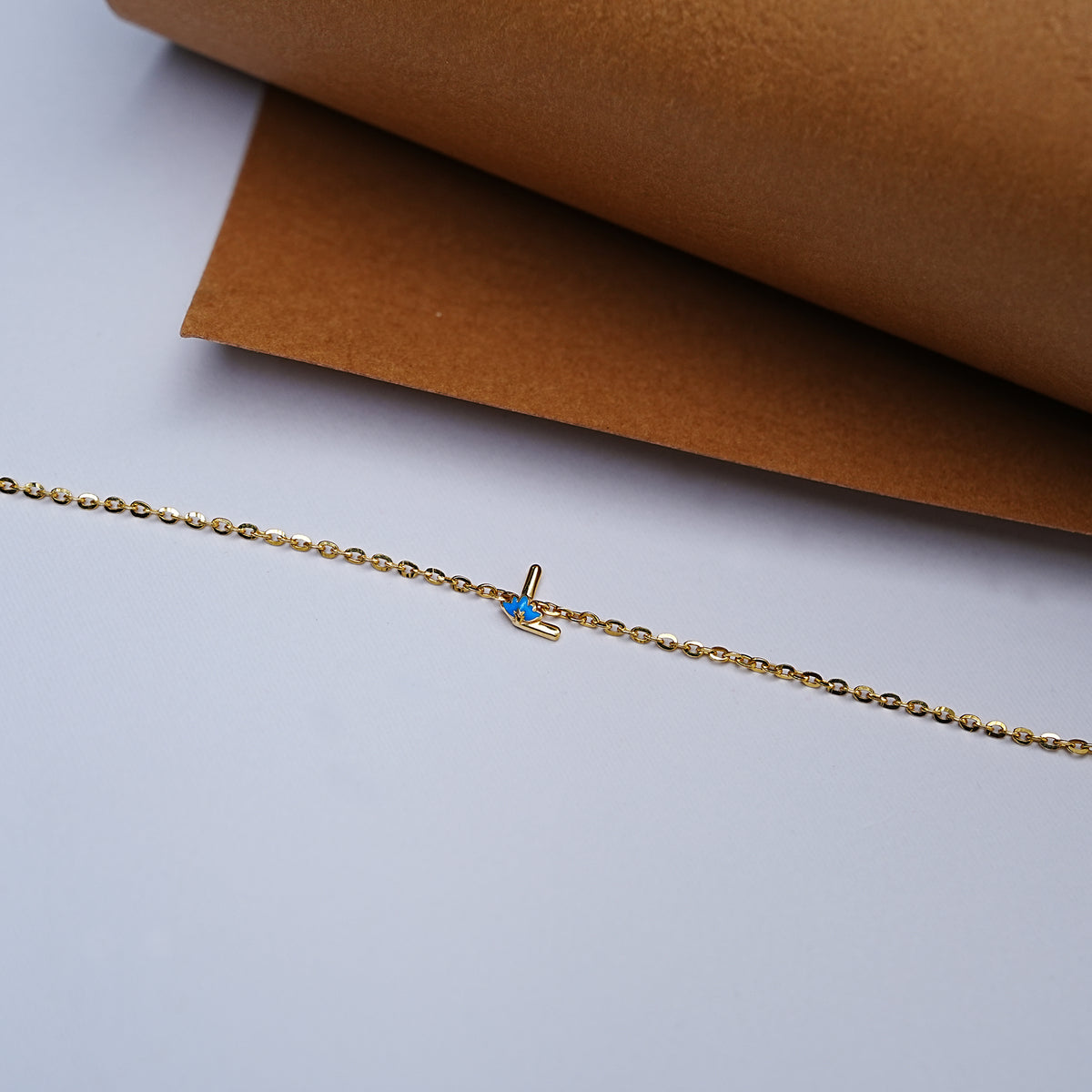 9k gold alphabet bracelet for kids