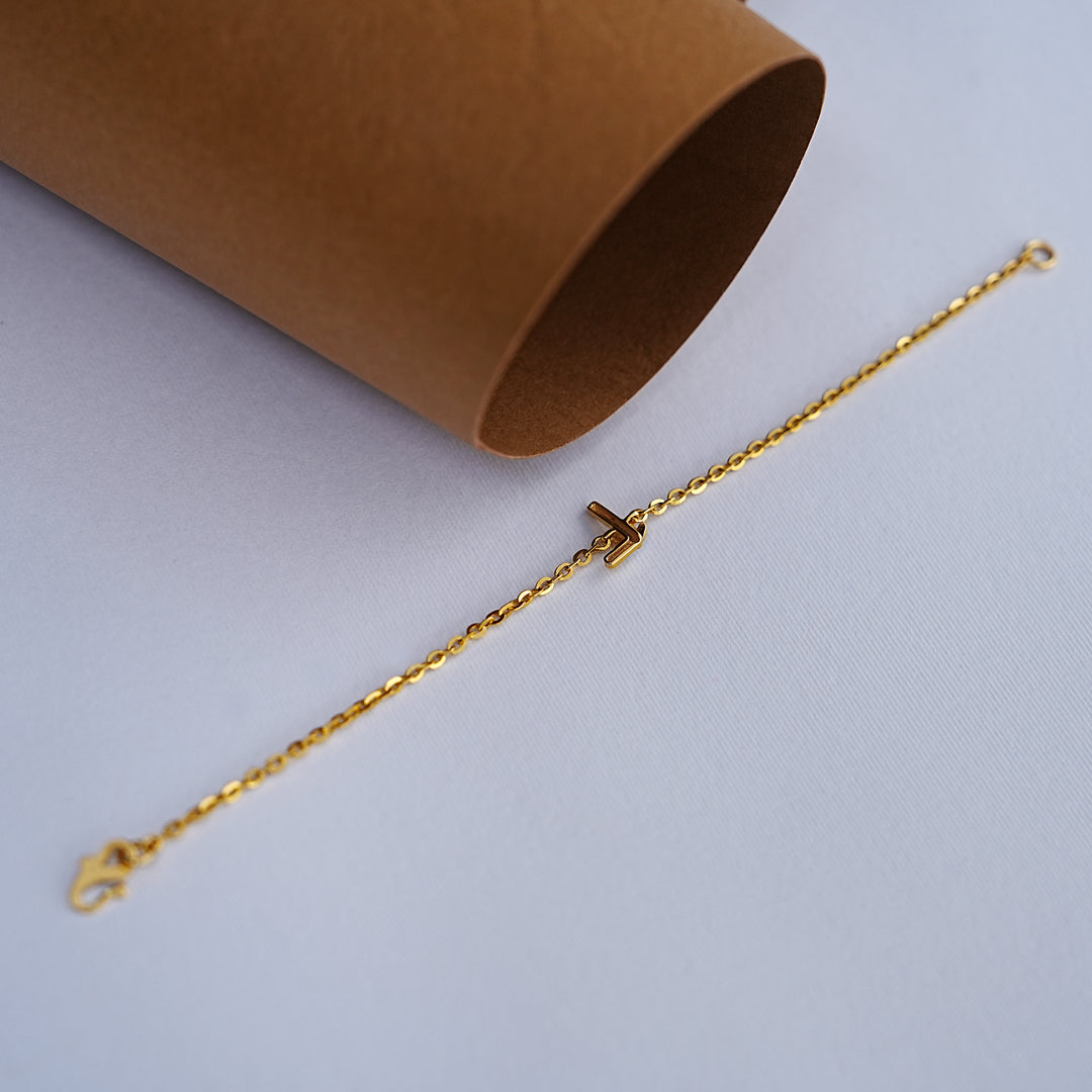 9K Gold Alphabet Bracelet for Kids