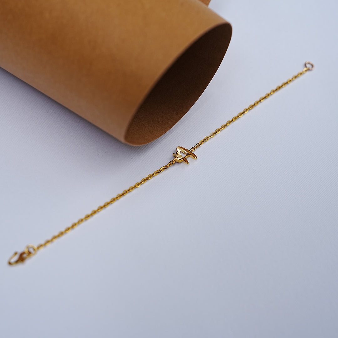 9K Gold Alphabet Bracelet for Kids
