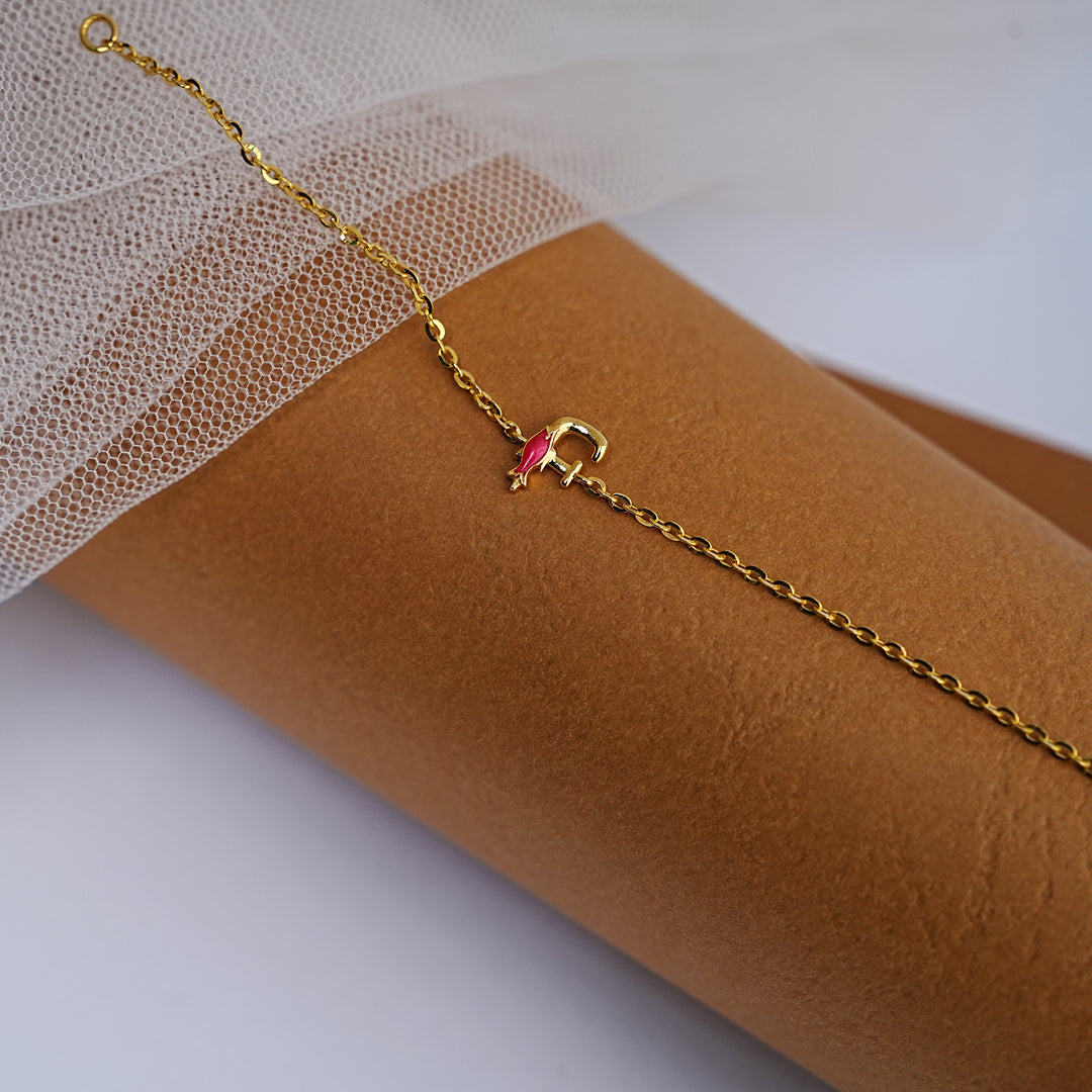 9K Gold Alphabet Bracelet for Kids