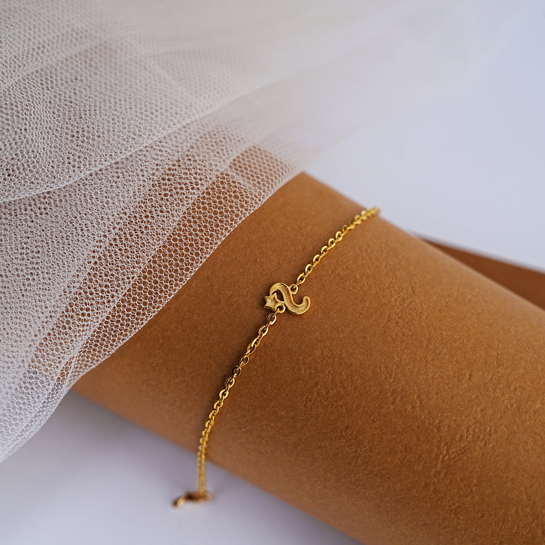 9K Gold Alphabet Bracelet for Kids