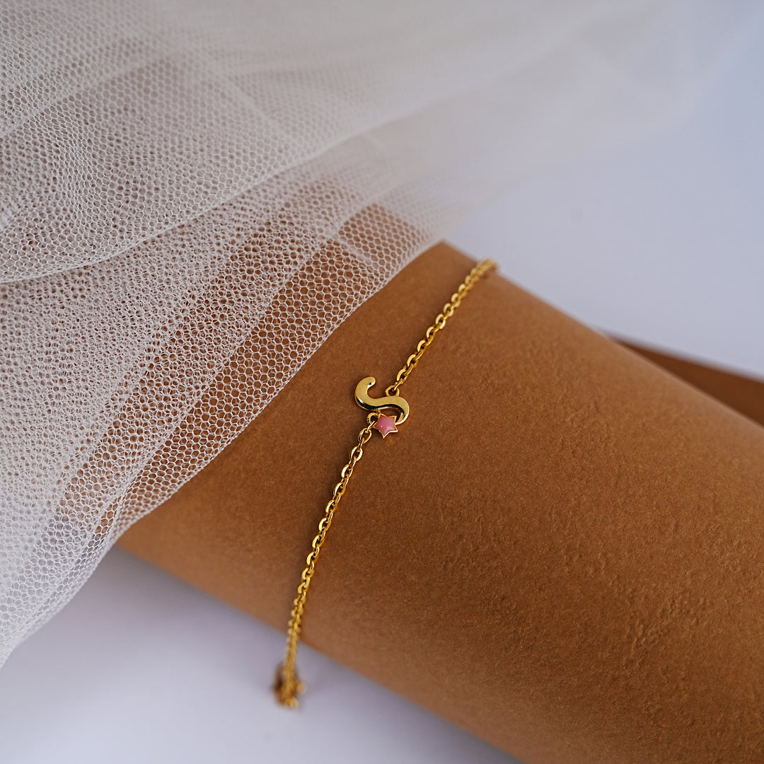 9K Gold Alphabet Bracelet for Kids