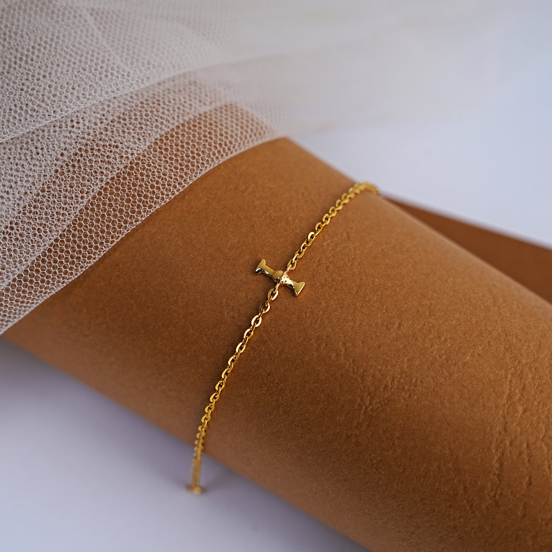 9K Gold Alphabet Bracelet for Kids