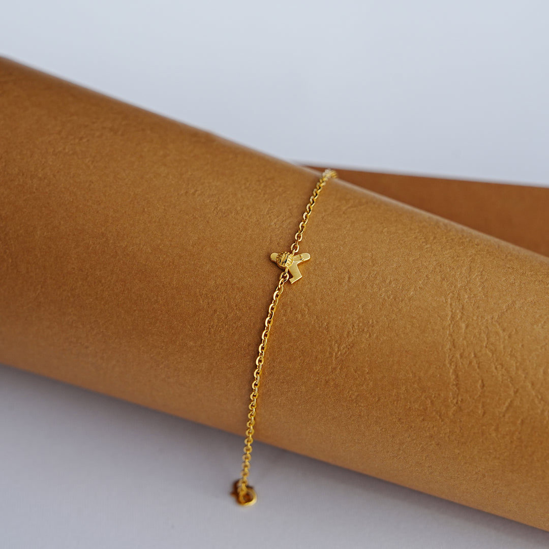 9K Gold Alphabet Bracelet for Kids