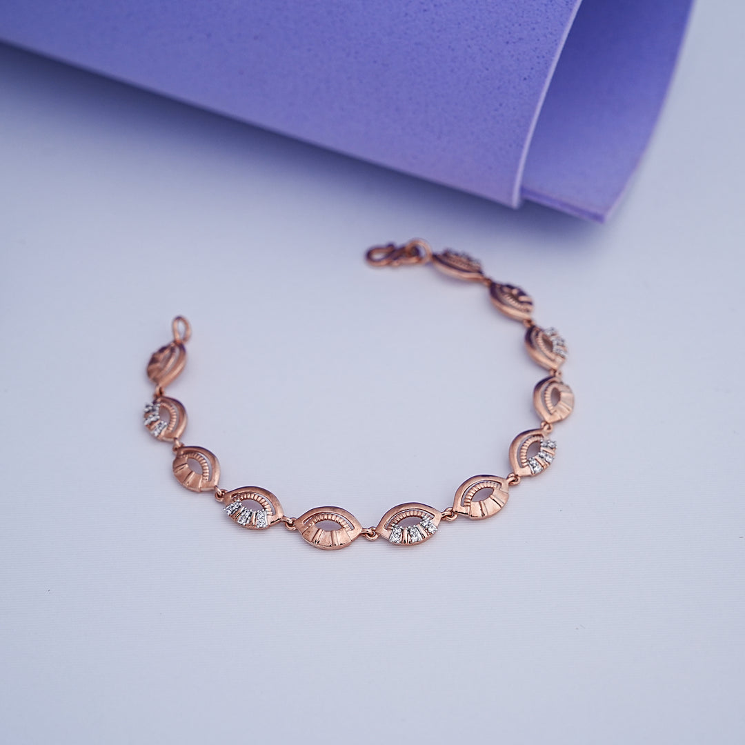 9K Rose Gold Bracelet with CZ Stone