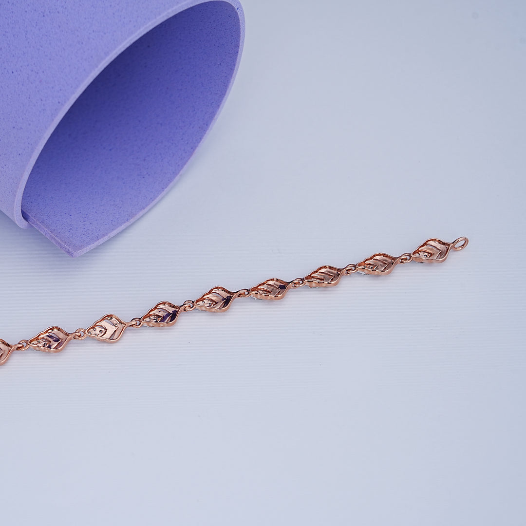 9K Rose Gold Bracelet with CZ Stone