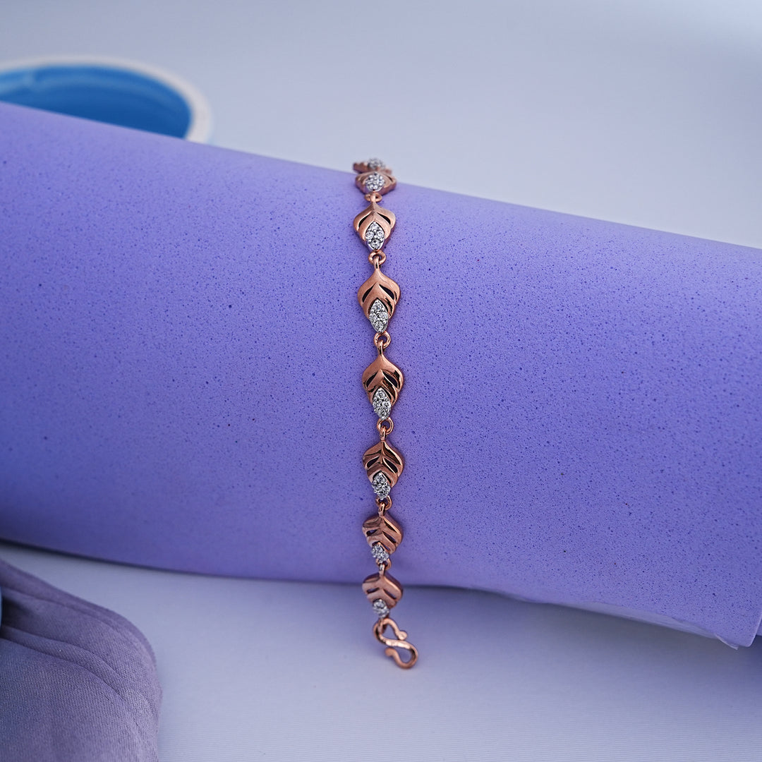 9K Rose Gold Bracelet with CZ Stone