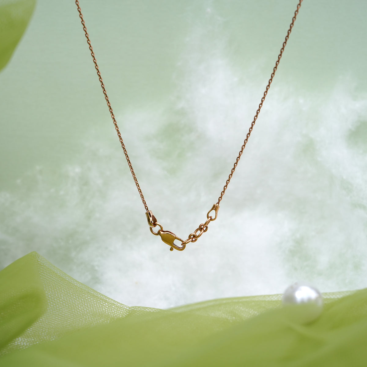 9k rose gold necklace with cz stones