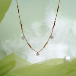 Load image into Gallery viewer, 9K Rose Gold Necklace with CZ Stones
