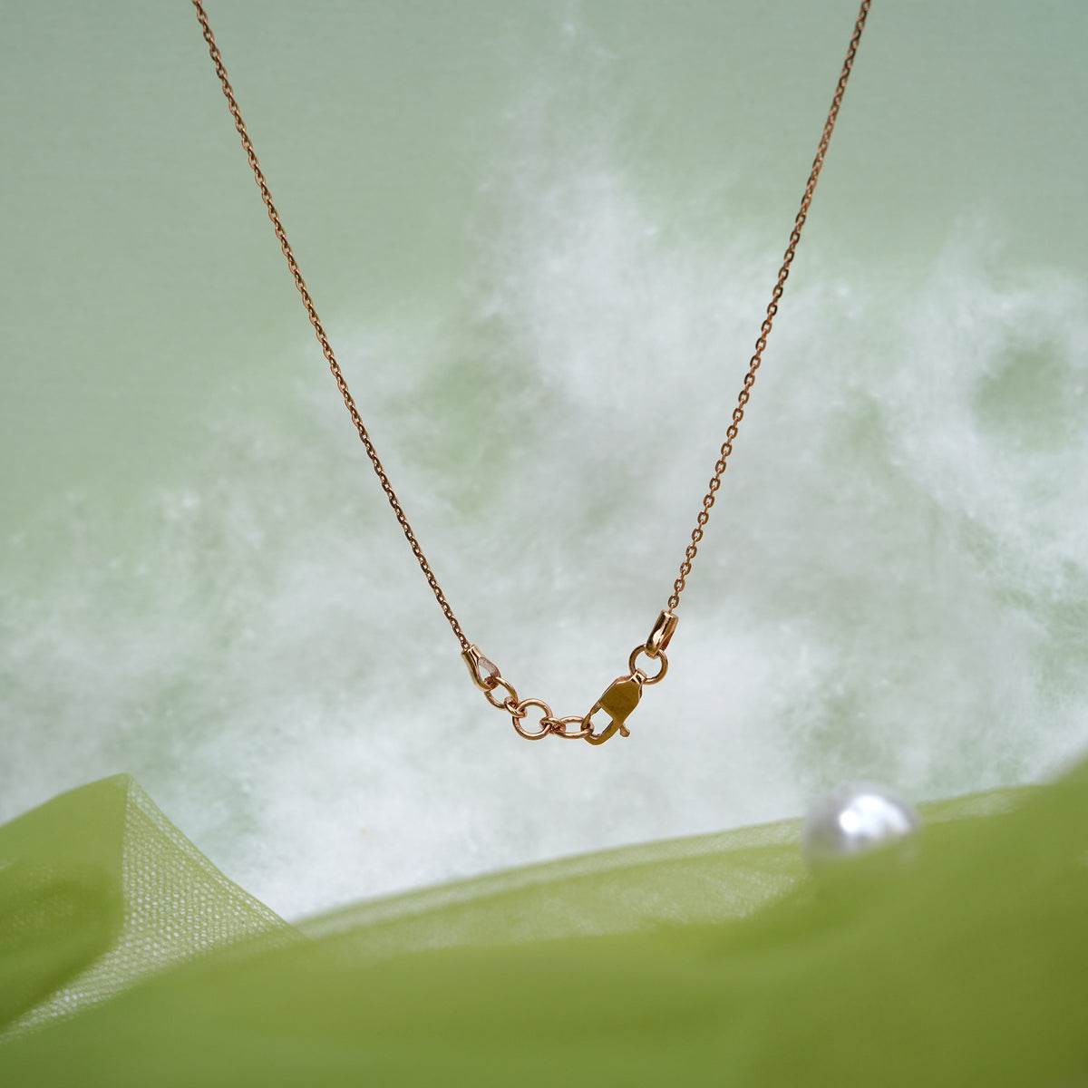 9k rose gold necklace with cz stones