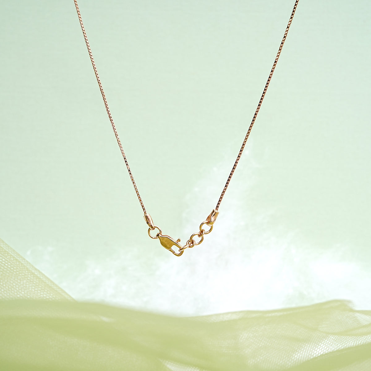 9k rose gold necklace with multicolour stones