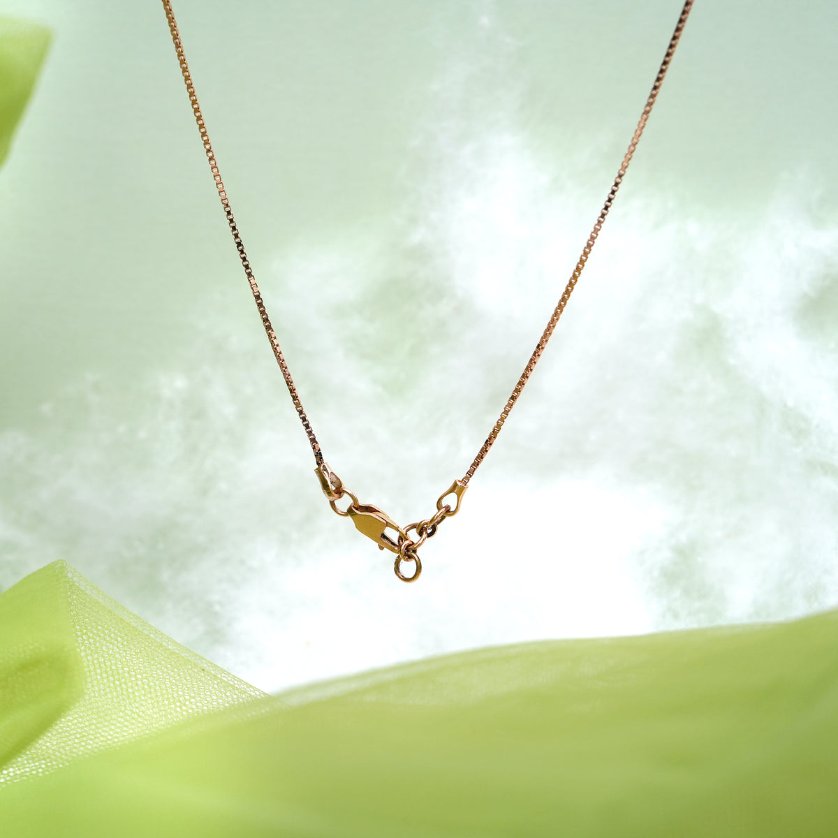 9k rose gold pendant necklace with cz stones