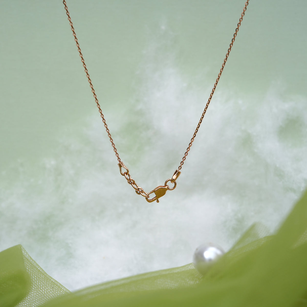 9k rose gold pendant necklace with cz stones
