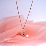 Load image into Gallery viewer, 9K Gold Pendant Necklace with CZ Stones for Office wear

