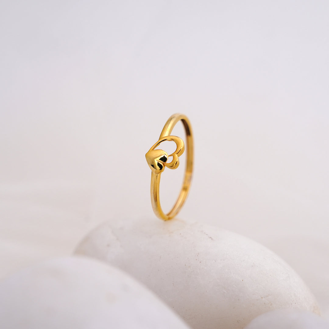9K Gold Heart Ring for daily wear