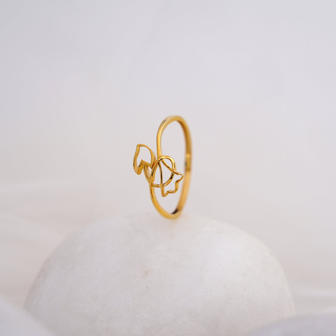 9K Gold Floral Ring