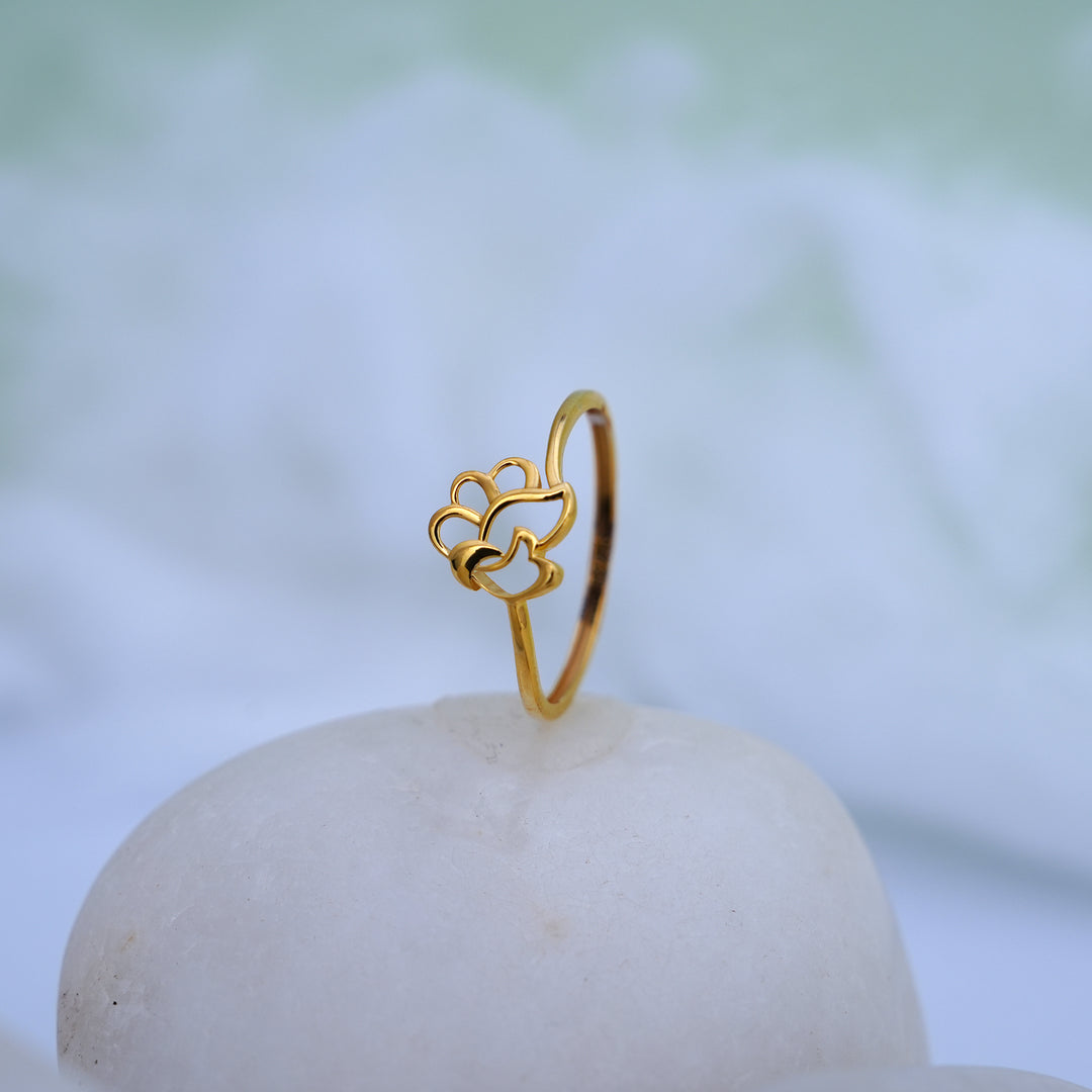 9K Gold Floral Ring