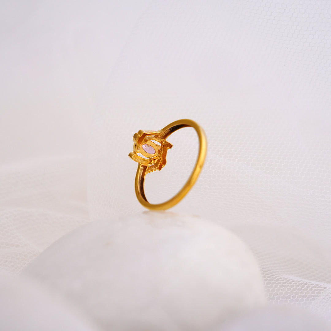 9K Gold Ring with Colour Stone