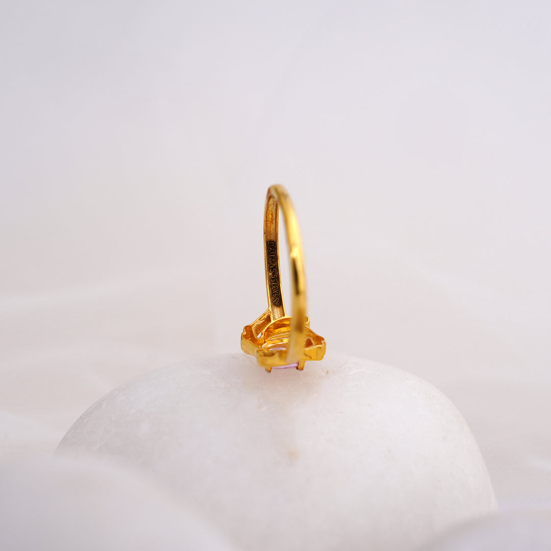 9K Gold Ring with Colour Stone
