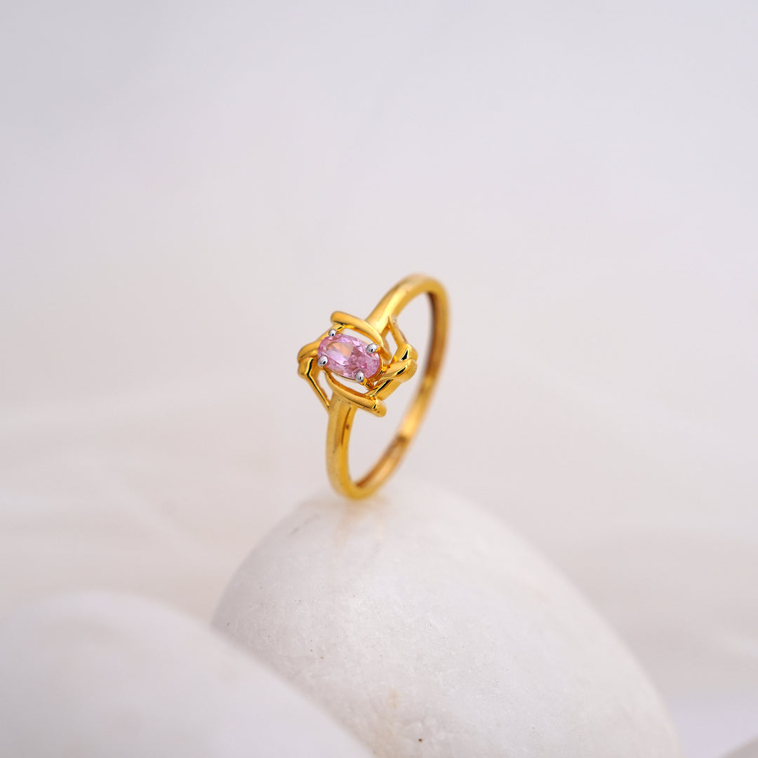 9K Gold Ring with Colour Stone