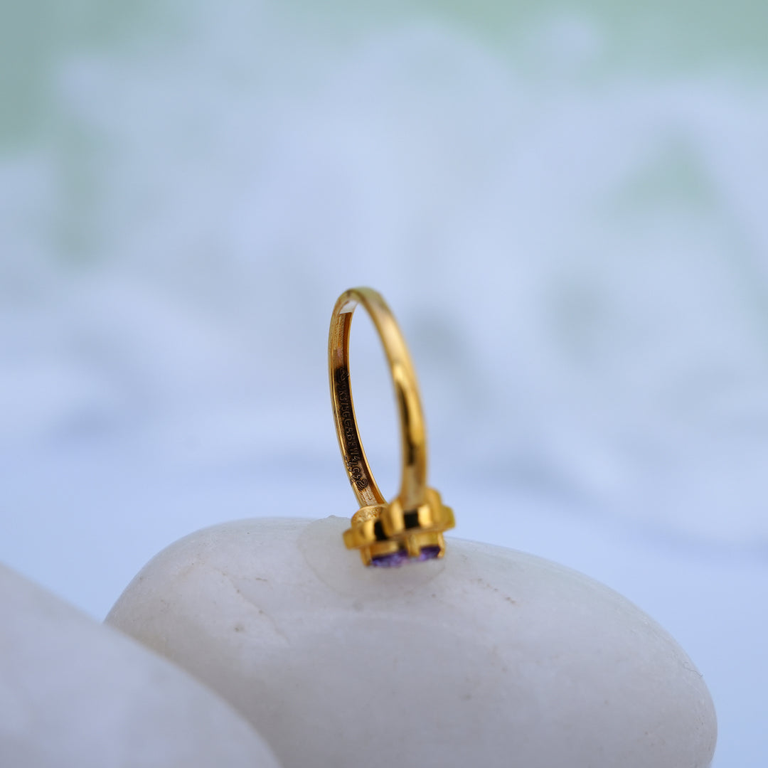 9K Gold Ring with Colour Stone