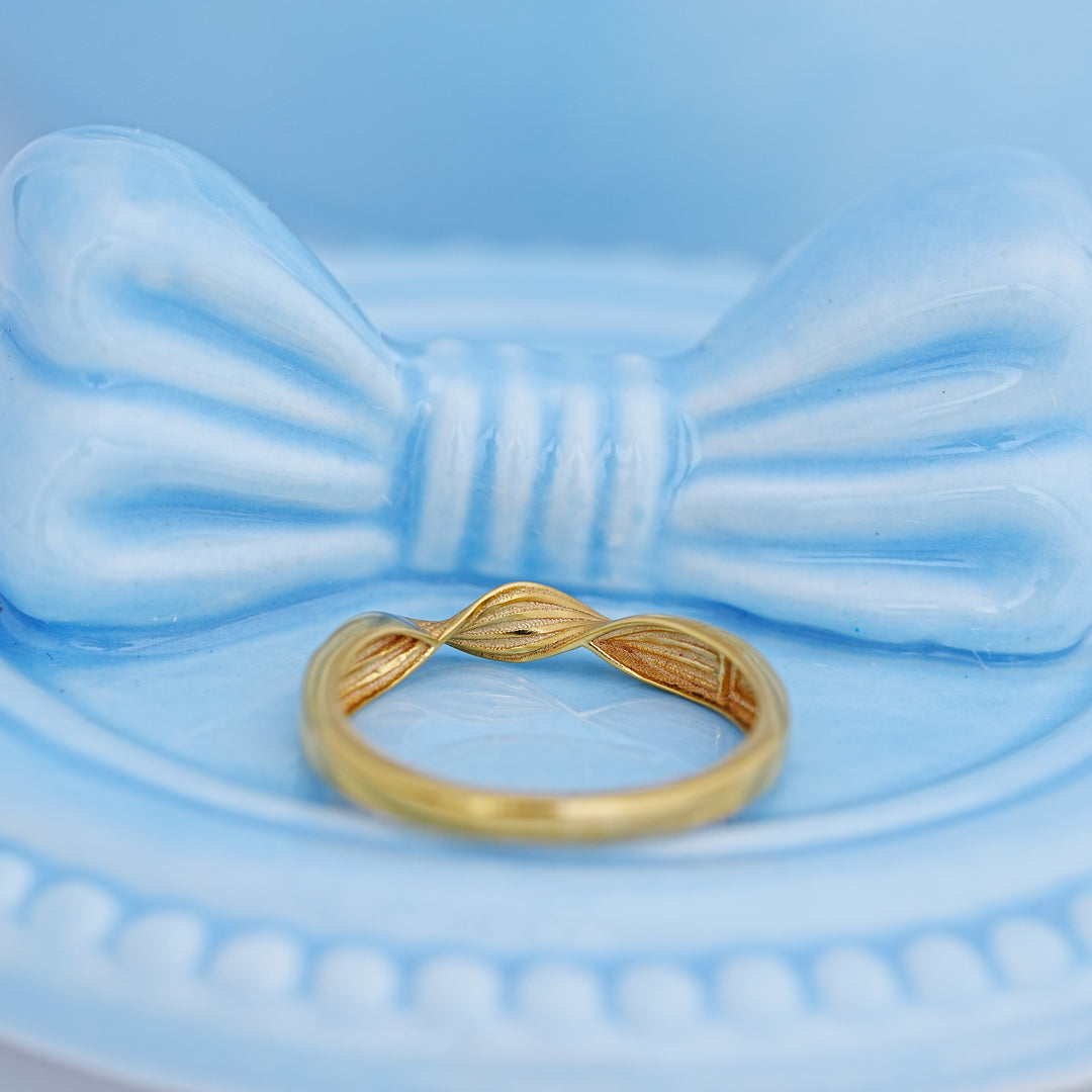 9K Gold Twisted Ring for Daily Wear, Office Wear