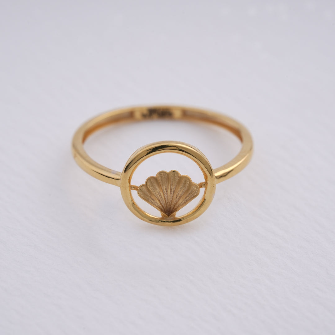9K Gold Leaf Ring