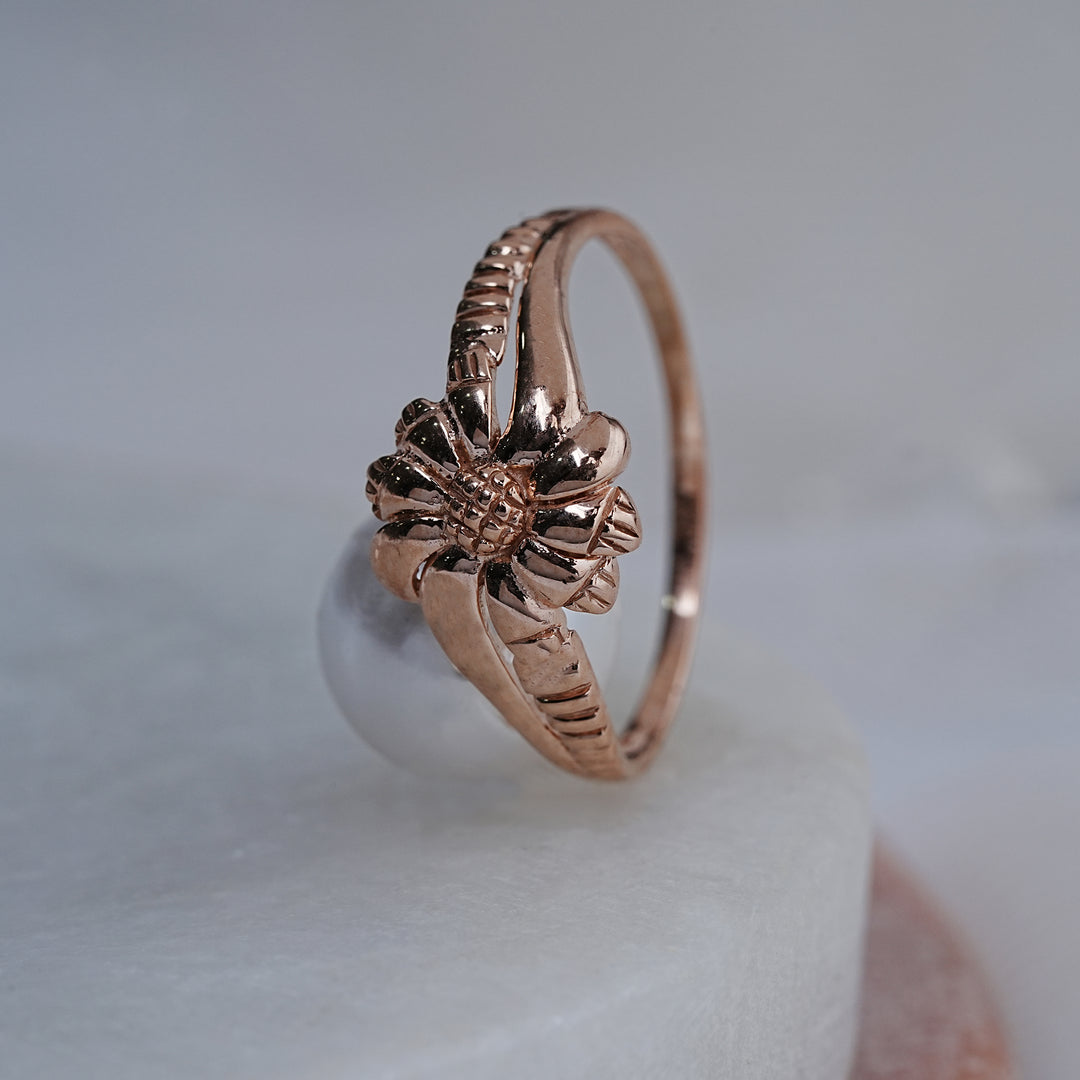9K Rose Gold Floral Ring