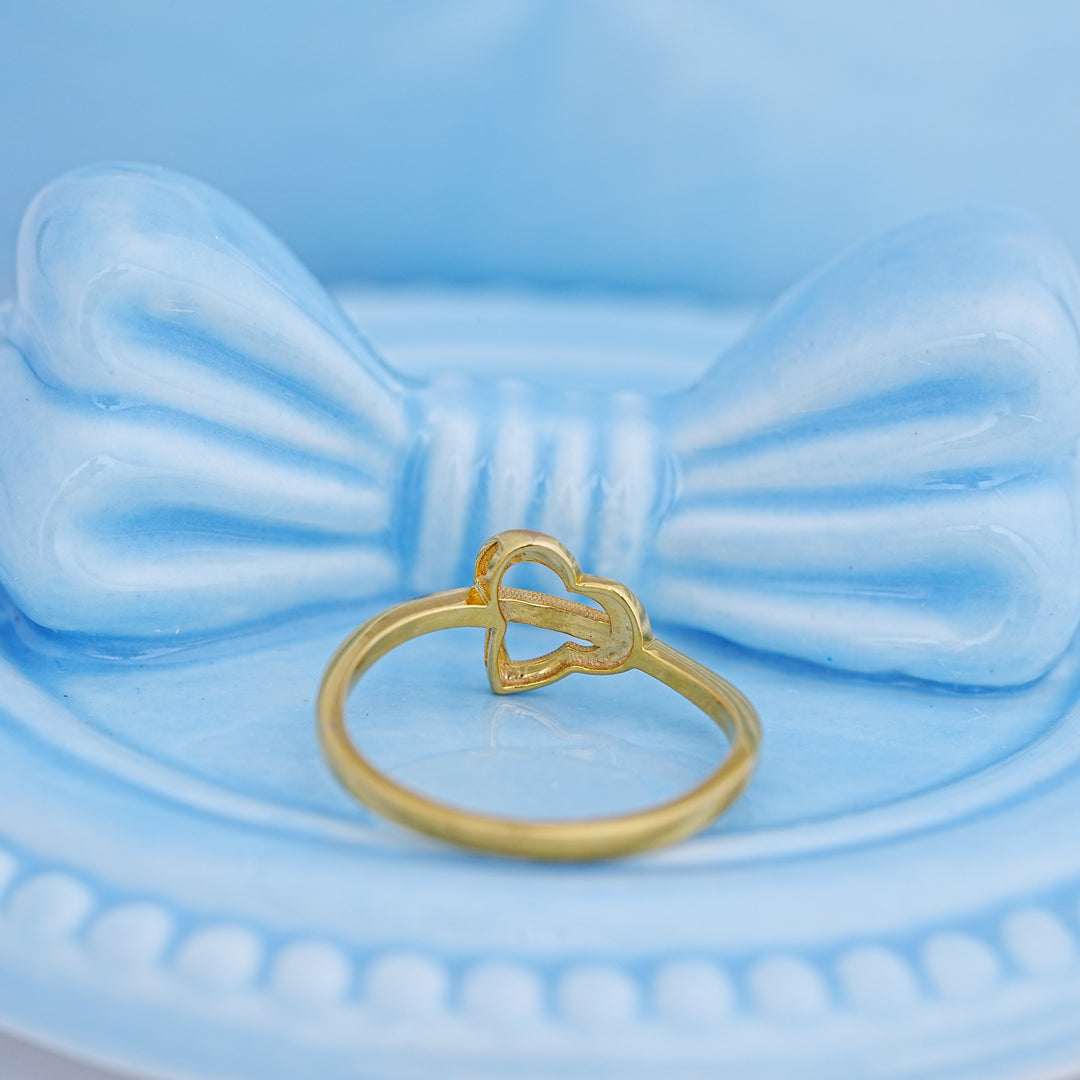 9K Gold Heart Ring for Daily Wear, Office Wear