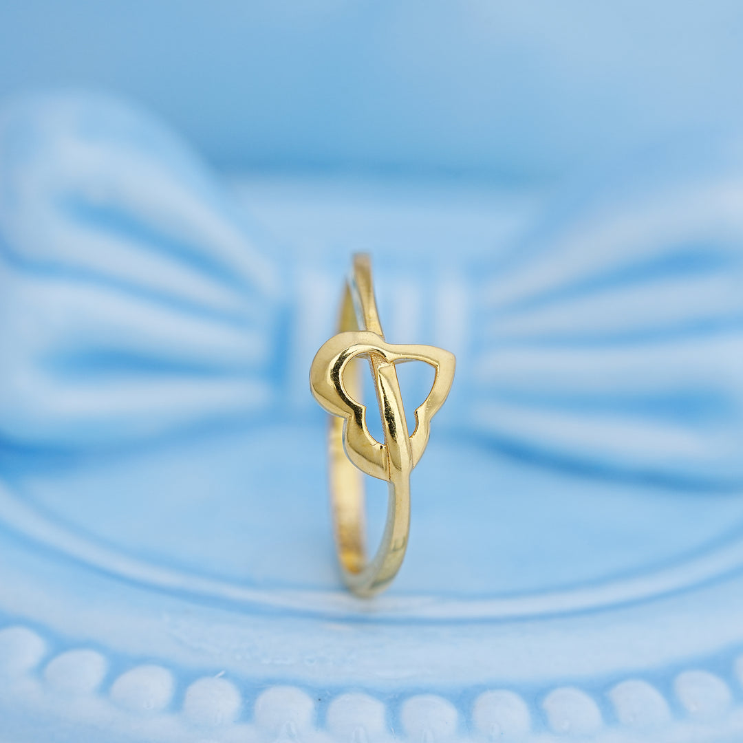 9K Gold Heart Ring for Daily Wear, Office Wear