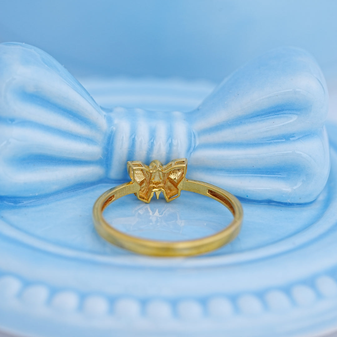 9K Gold Butterfly Ring for Daily Wear, Office Wear