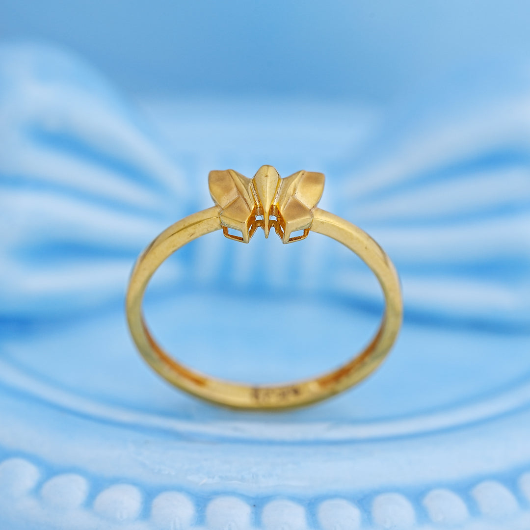 9K Gold Butterfly Ring for Daily Wear, Office Wear