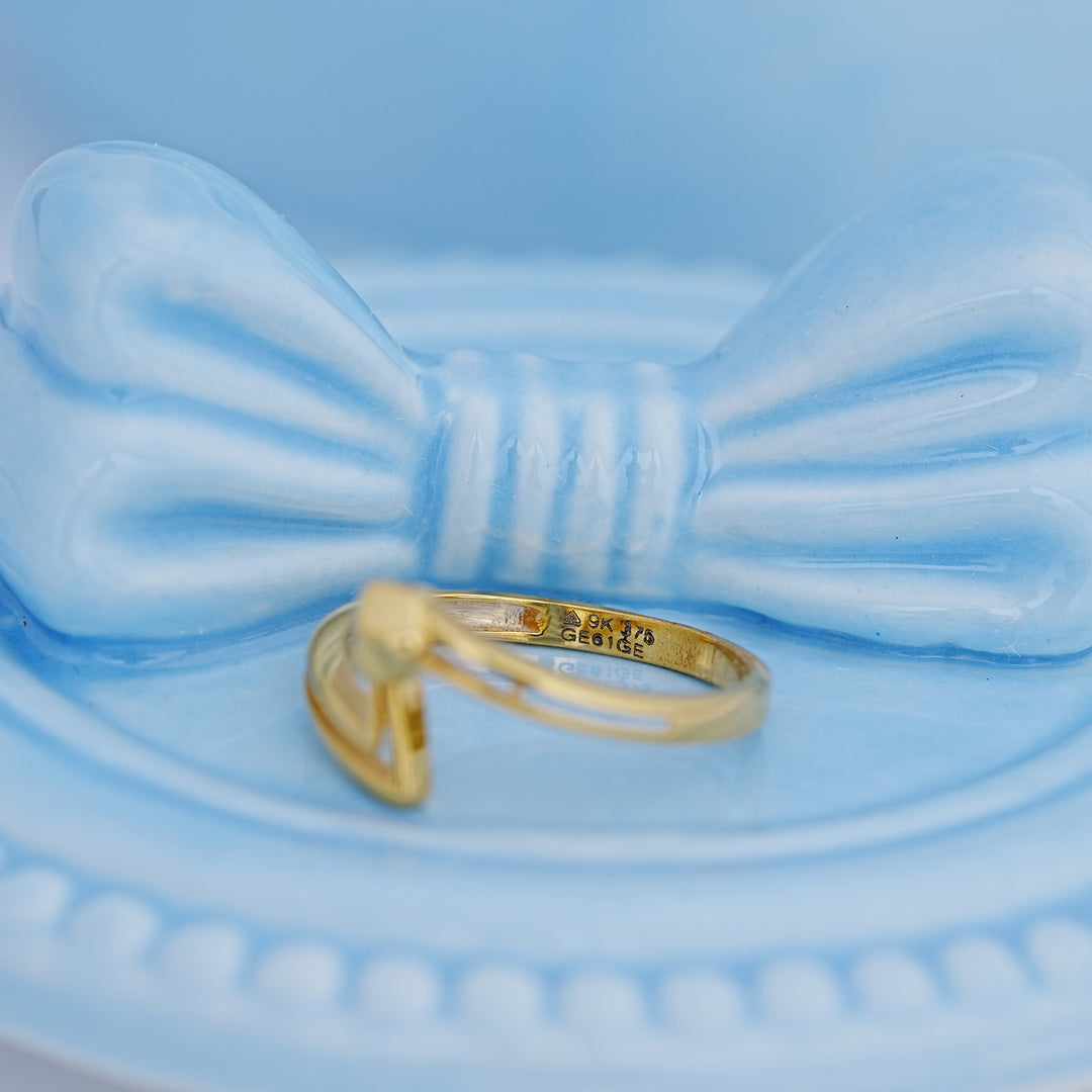 9K Gold Twisted Ring for Daily Wear, Office Wear