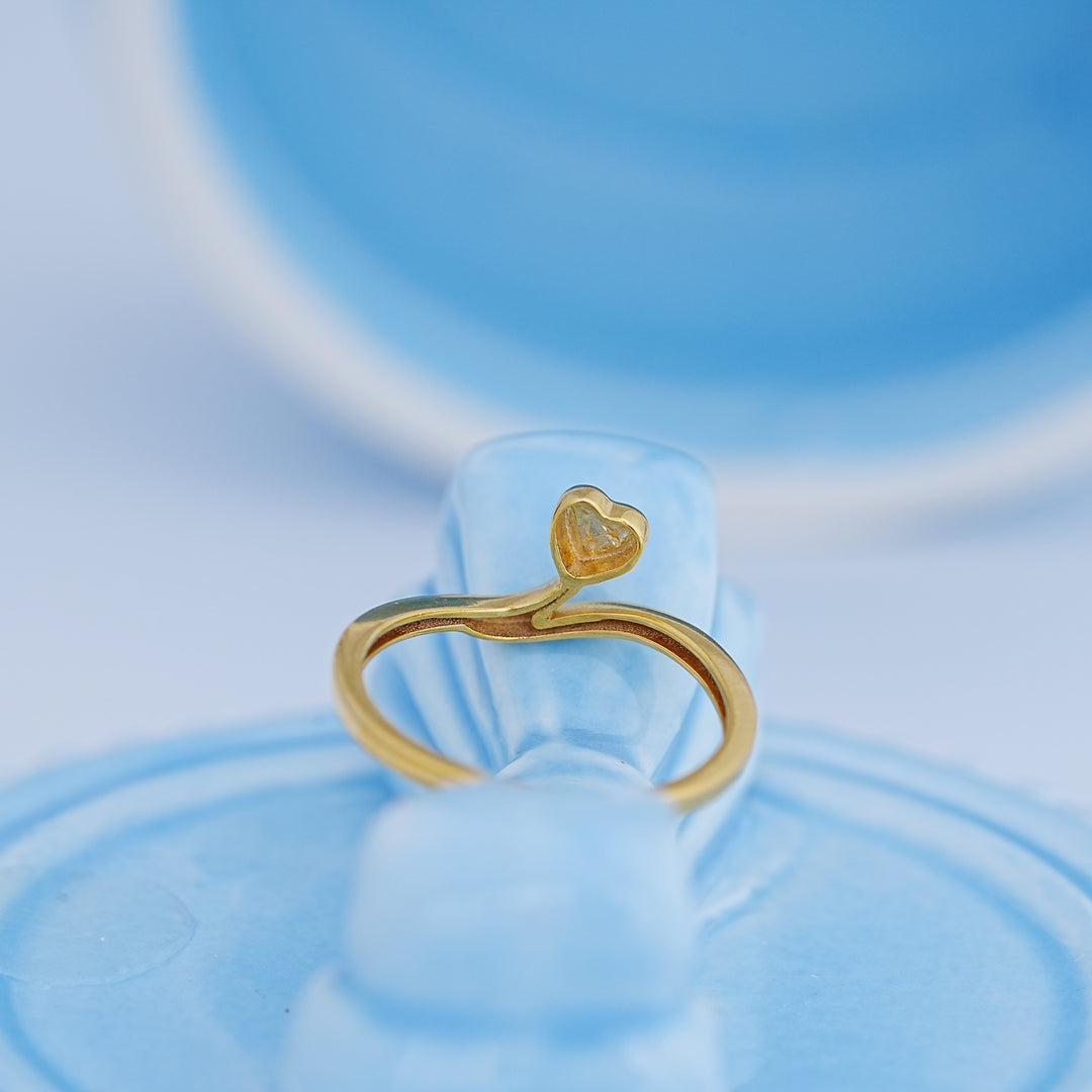 9K Gold Heart Ring for Daily Wear, Office Wear