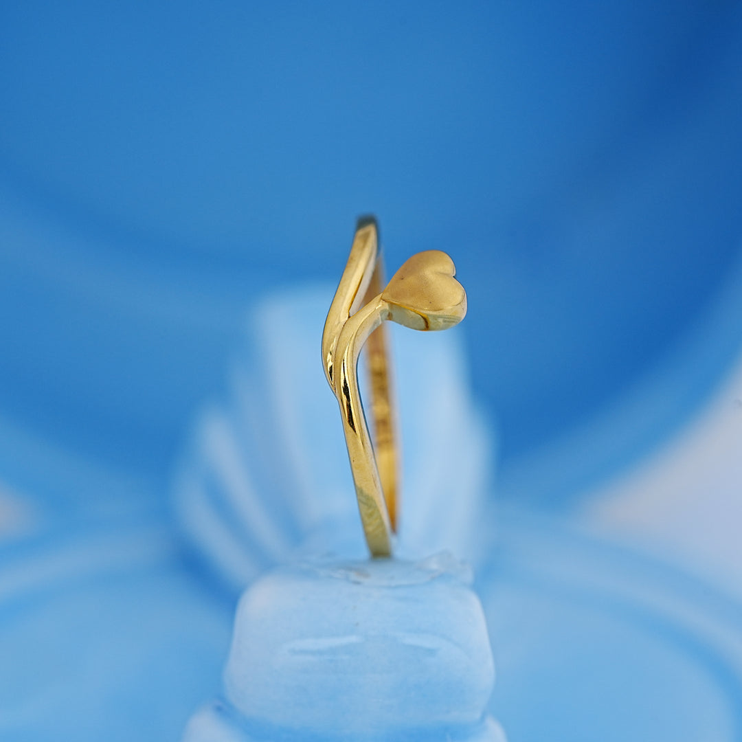 9K Gold Heart Ring for Daily Wear, Office Wear