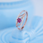 Load image into Gallery viewer, 9K Rose Gold Ring with Multicolour Stones
