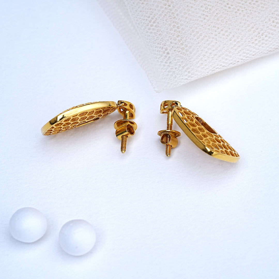 9K Gold Drop Earrings for Office Wear