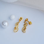 Load image into Gallery viewer, 9K Gold Drop Earrings for Daily Wear, Office Wear
