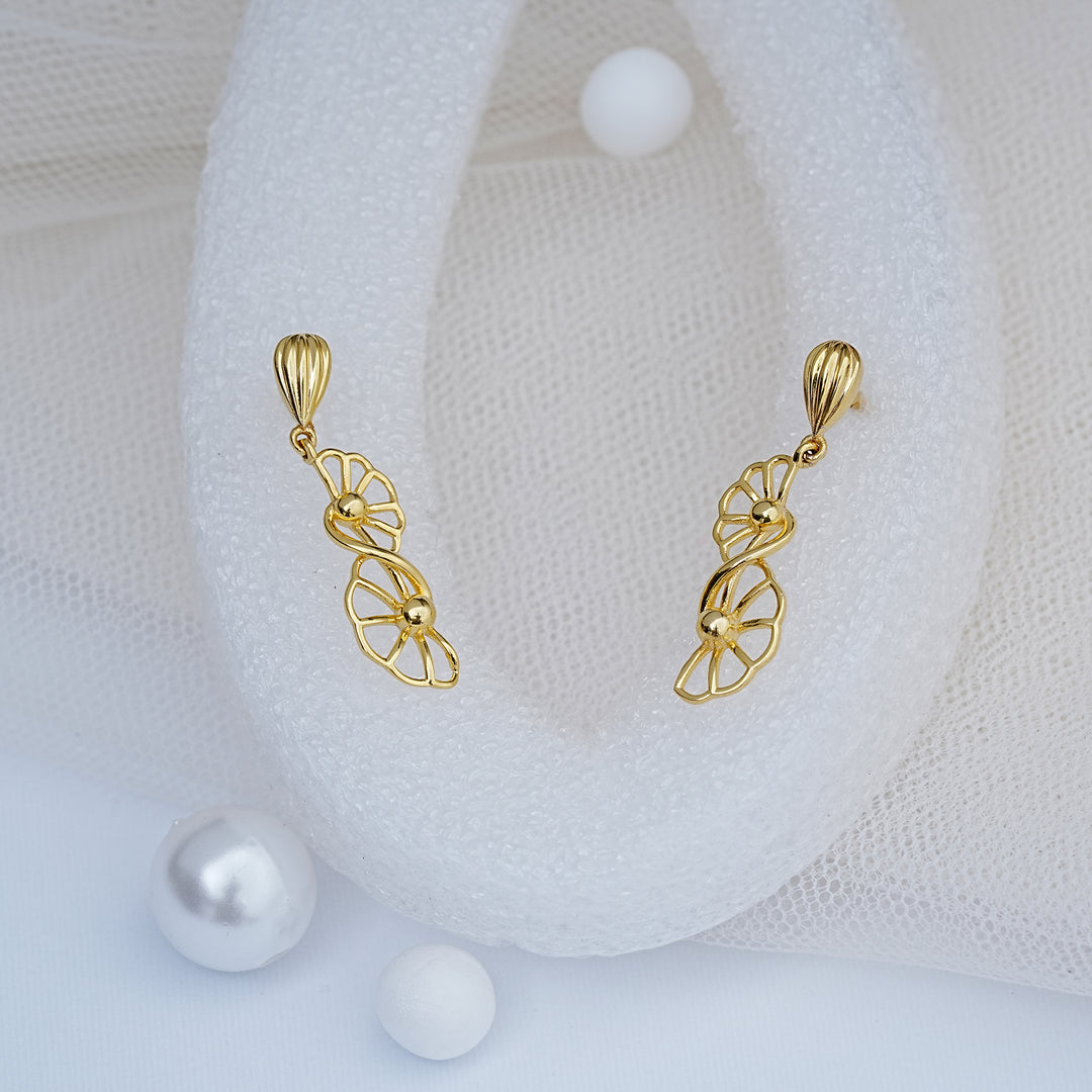 9K Gold Drop Earrings for Daily Wear, Office Wear