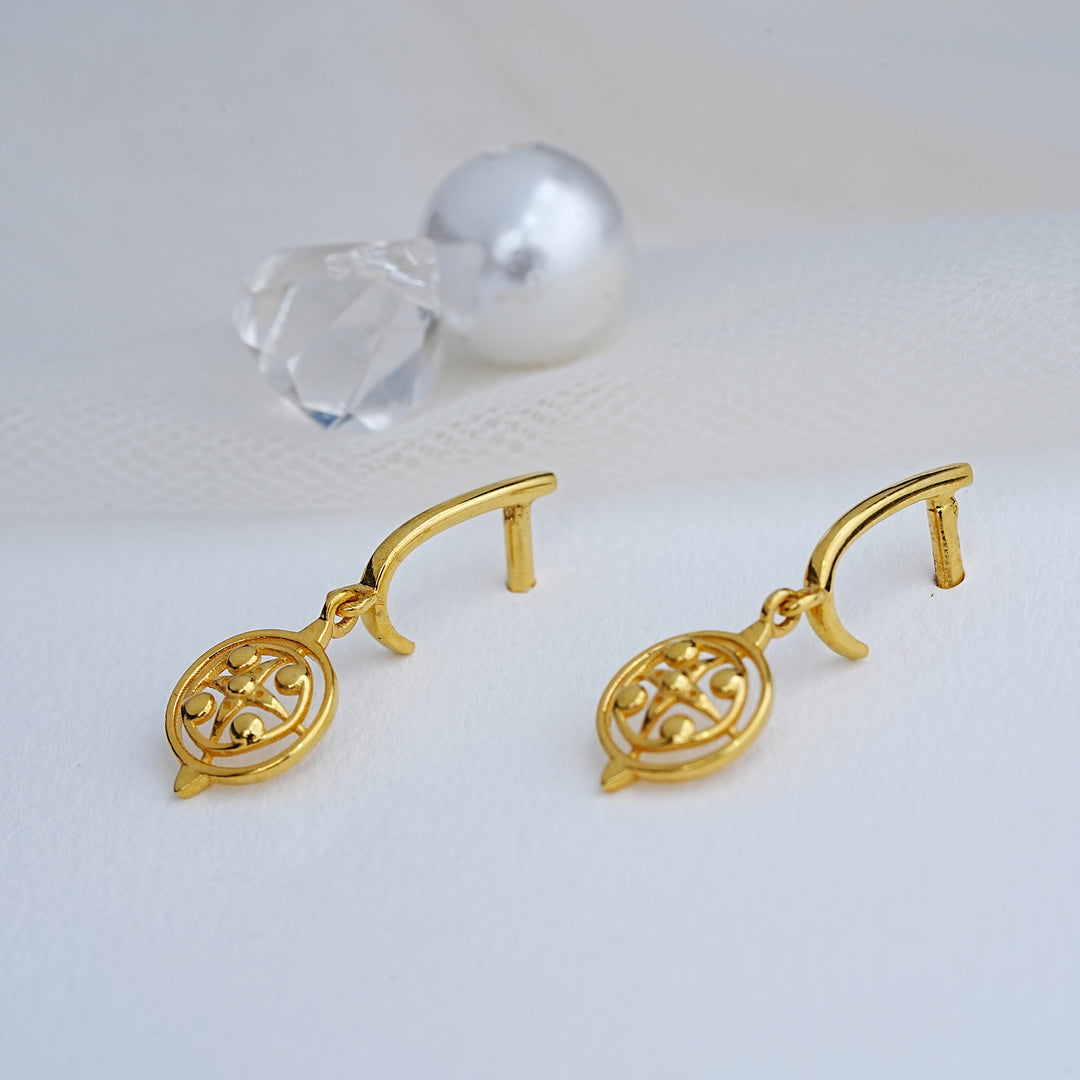 9K Gold Drop Earrings for Daily Wear, Office Wear