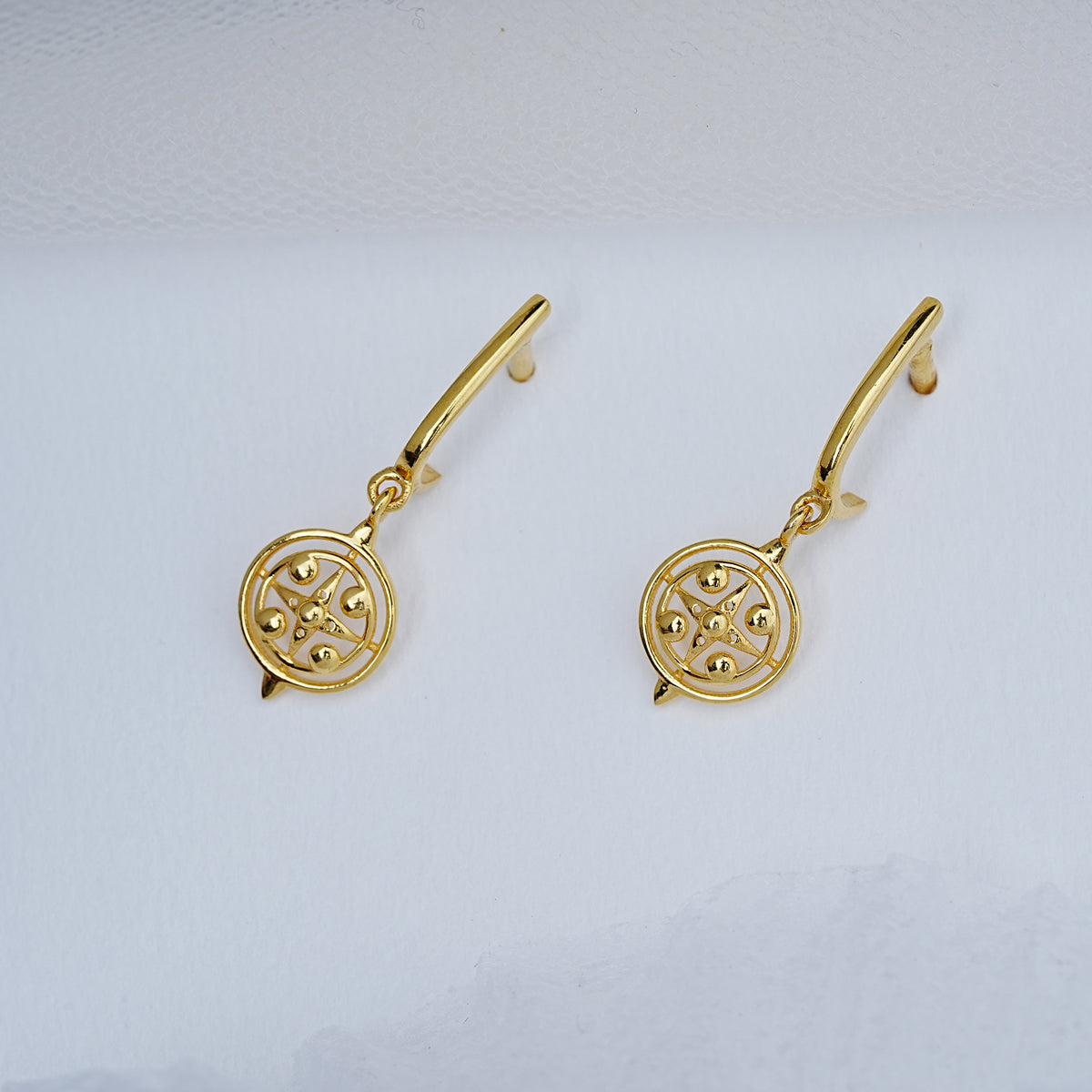 9k gold drop earrings for daily wear, office wear
