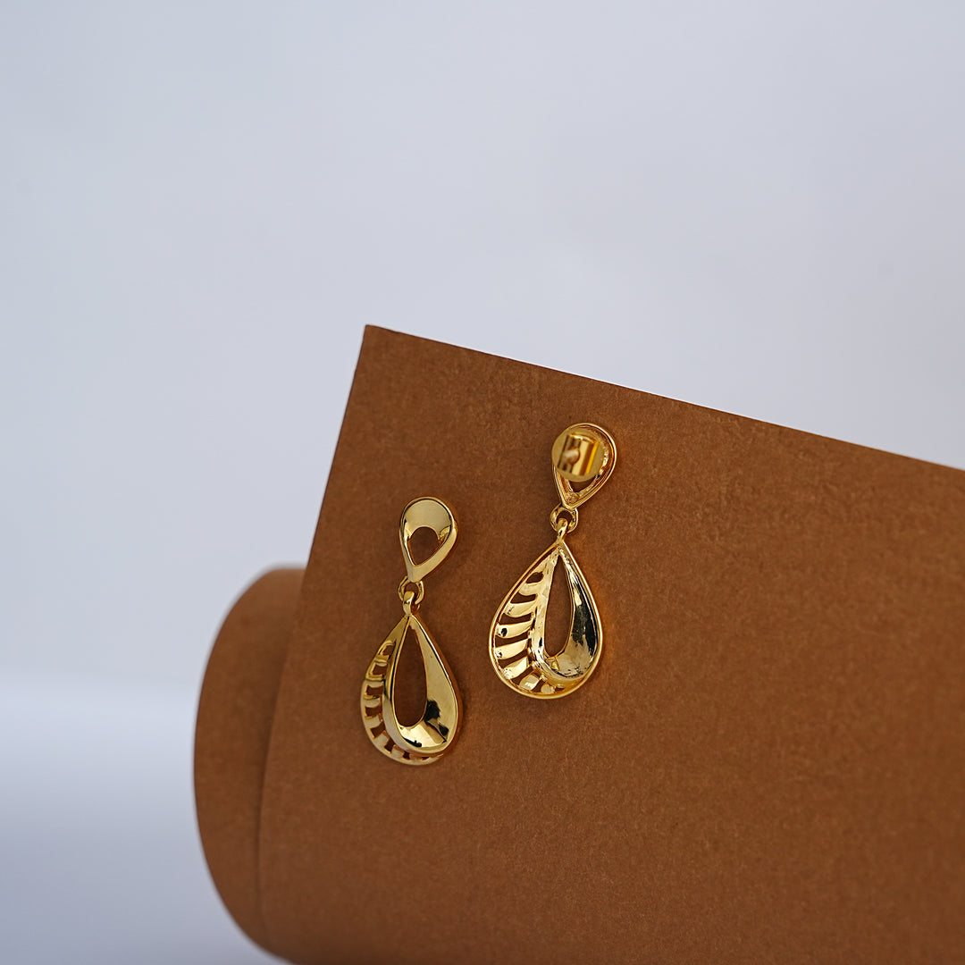 9K Gold Drop Earrings for Daily Wear, Office Wear
