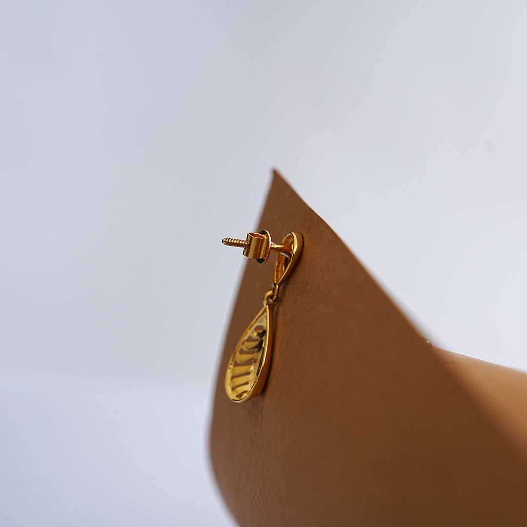 9K Gold Drop Earrings for Daily Wear, Office Wear