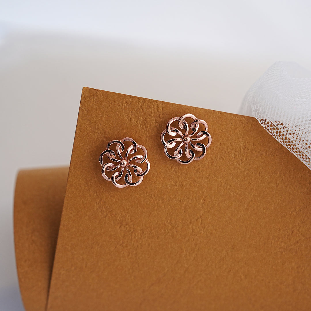 9K Rose Gold Stud Earrings for Daily wear