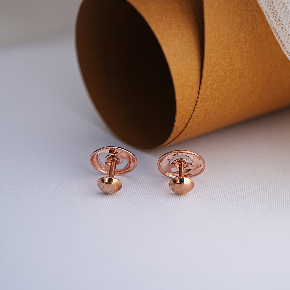 9k rose gold stud earrings for daily wear