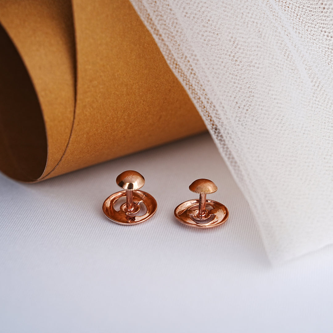 9K Rose Gold Stud Earrings for Daily wear