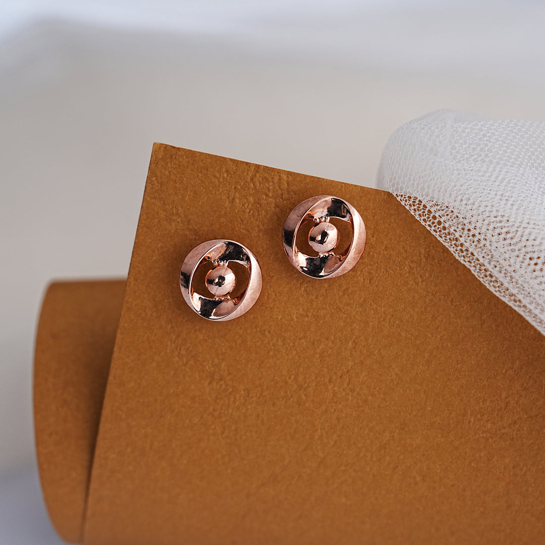 9K Rose Gold Stud Earrings for Daily wear