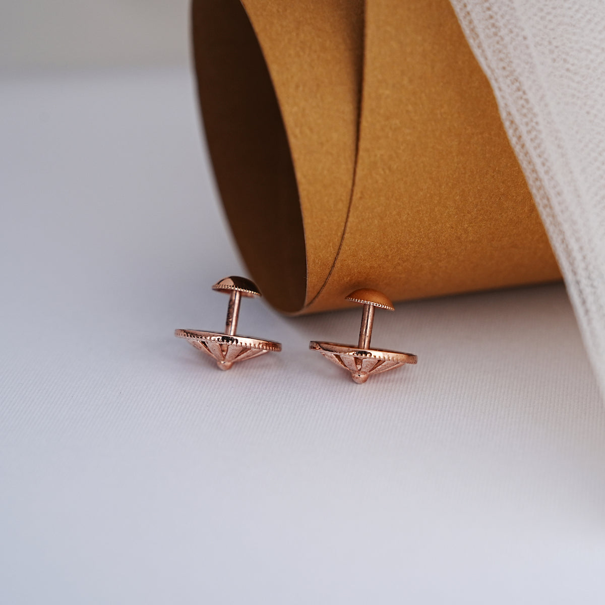 9k rose gold stud earrings for daily wear