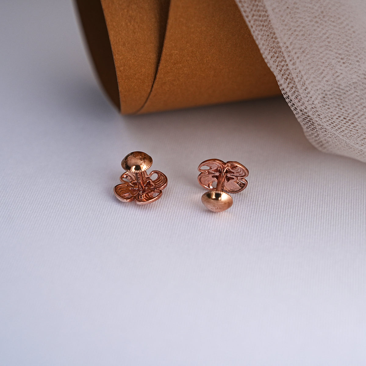 9k rose gold stud earrings for daily wear