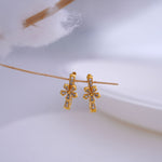 Load image into Gallery viewer, 9K Gold Hoop Earrings with CZ Stones
